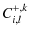 $\displaystyle C^{{\rm +},k}_{i,l}$
