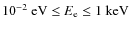 $10^{-2}~{\rm eV} \le E_{\rm e} \le
1~{\rm keV}$