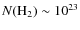 $N({\rm H}_2)\sim 10^{23}$
