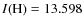 $I(\rm H)=13.598$