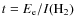 $t=E_{\rm e}/I({\rm H}_2)$