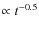 $\propto t^{-0.5}$