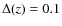 $\Delta(z) = 0.1$