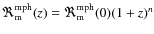 $\Re _{\rm m}^{\rm mph}(z) = \Re _{\rm m}^{\rm mph}(0) (1+z)^n$