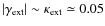 $\vert\gamma_{\rm
ext}\vert \sim \kappa_{\rm ext}\simeq 0.05$