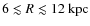 $6\lesssim R\lesssim12~ {\rm kpc}$