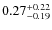 $\rm0.27^{+0.22}_{-0.19}$