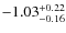 $\rm -1.03^{+0.22}_{-0.16}$