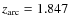 $z_{\rm arc}=1.847$