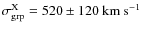 $\sigma^{\rm X}_{\rm grp} = 520 \pm 120 ~ {\rm km~ s}^{-1}$