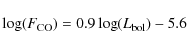 \begin{displaymath}\log(F_{\rm {CO}})=0.9\log(L_{\rm {bol}})-5.6
\end{displaymath}