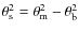 $\theta_{\rm {s}}^2=\theta_{\rm {m}}^2-\theta_{\rm {b}}^2$
