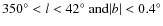 $350^{\circ}< l <
42^{\circ}~ {\rm and } \vert b\vert< 0.4^{\circ}$