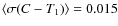 $\langle \sigma(C-T_1)\rangle = 0.015$