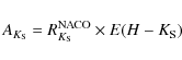 \begin{displaymath}A_{K_{\rm S}}=R_{K_{\rm S}}^{\rm NACO}\times E(H-K_{\rm S})
\end{displaymath}