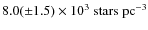 $8.0({\pm}1.5)\times10^{3}~{\rm stars~pc}^{-3}$