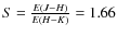 $S=\frac{E(J-H)}{E(H-K)}=1.66$