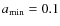 $a_{\rm min}=0.1$