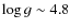 $\log g\sim4.8$