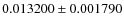 $0.013200 \pm 0.001790$