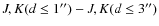 $J,K(d\leq 1'')-J,K(d\leq3'')$