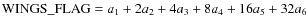${\rm WINGS\_FLAG}= a_1+2a_2+4a_3+8a_4+16a_5+32a_6\nonumber$