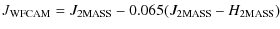 $\displaystyle J_{\rm WFCAM} = J_{\rm 2MASS} - 0.065 (J_{\rm 2MASS}-H_{\rm 2MASS})$