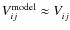 $V^{\rm model}_{ij} \approx V^{}_{ij}$