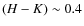 $(H-K)\sim0.4$