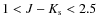 $1<J-K_{\rm s}<2.5$