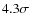 $4.3\sigma$