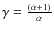 $\gamma=\frac{(\alpha+1)}{\alpha}$
