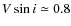 $V\sin i\simeq0.8$