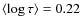 $\langle \log\tau \rangle=0.22$