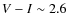 $V-I \sim 2.6$