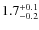 $1.7_{\rm -0.2}^{+0.1}$