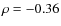 $\rho=-0.36$