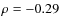 $\rho=-0.29$