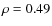 $\rho=0.49$
