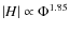 $\vert H\vert \propto \Phi^{1.85}$