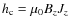 $h_{\rm c} = \mu _0 B_z
J_z$