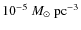 $10^{-5}~M_{\odot}~{\rm pc}^{-3}$