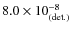 $8.0 \times 10^{-8}_{\rm (det.)}$