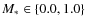 $M_*\in \{ 0.0,1.0 \} $
