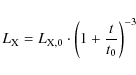 \begin{displaymath}L_{\rm X} = L_{\rm X,0} \cdot \left(1 + \frac{t}{t_{\rm0}}\right)^{-3}
\end{displaymath}