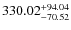 $330.02_{\rm -70.52}^{+94.04}$