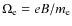 $\Omega_{\rm e} = e B /
m_{\rm e}$