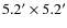 $5.2^{\prime}\times 5.2^{\prime}$