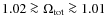 $1.02 \ga \Omega_{{\rm tot}}\ga 1.01$