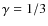 $\gamma = 1/3$